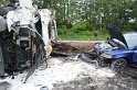 LKW umgestuerzt A 1 Rich Saarbruecken P022